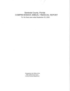 2000 Annual Comprehensive Financial Report